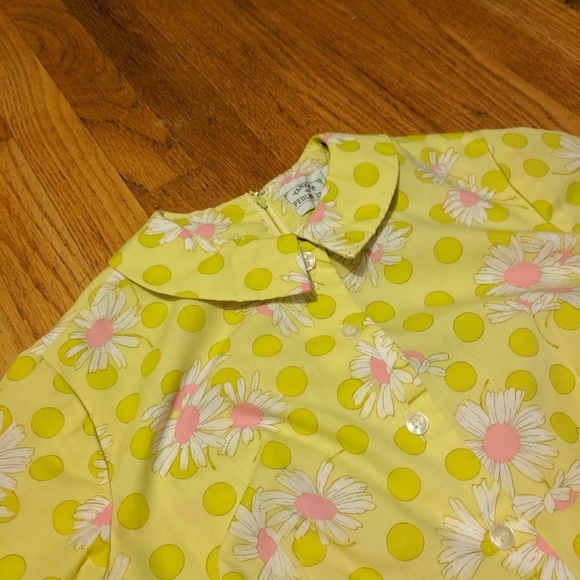 60s Floral & Polkadot Daisy Vintage Dress - Picture 4 of 4